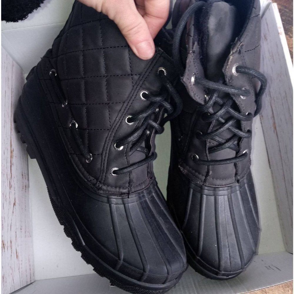 Sperrys top side womens duck boots size 9 black - Picture 1 of 6